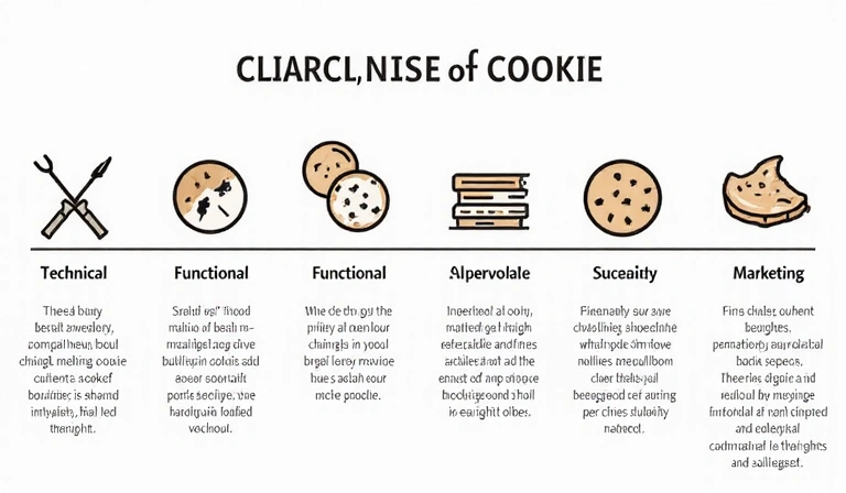 Diagramma che mostra diversi tipi di cookie e le loro funzioni